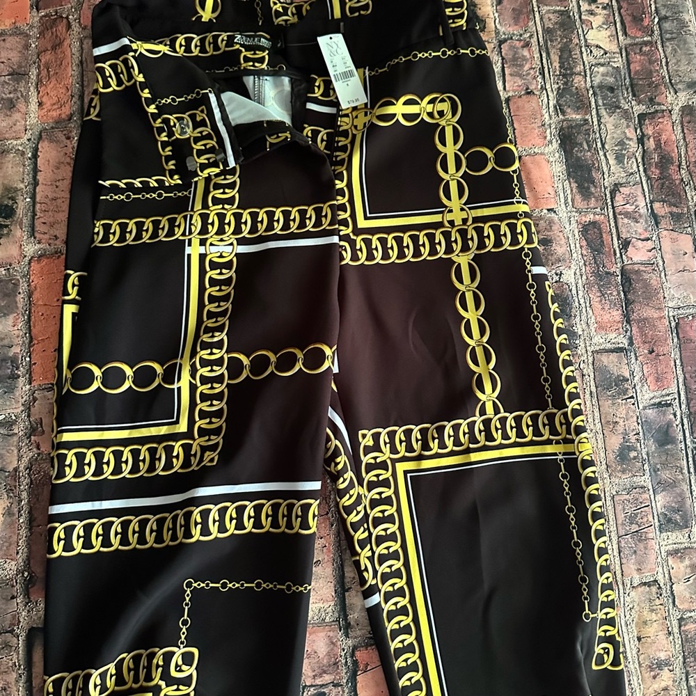 7th Avenue Design Studio for NY & Co Ankle Pants with Gold Chains NWT Size 6